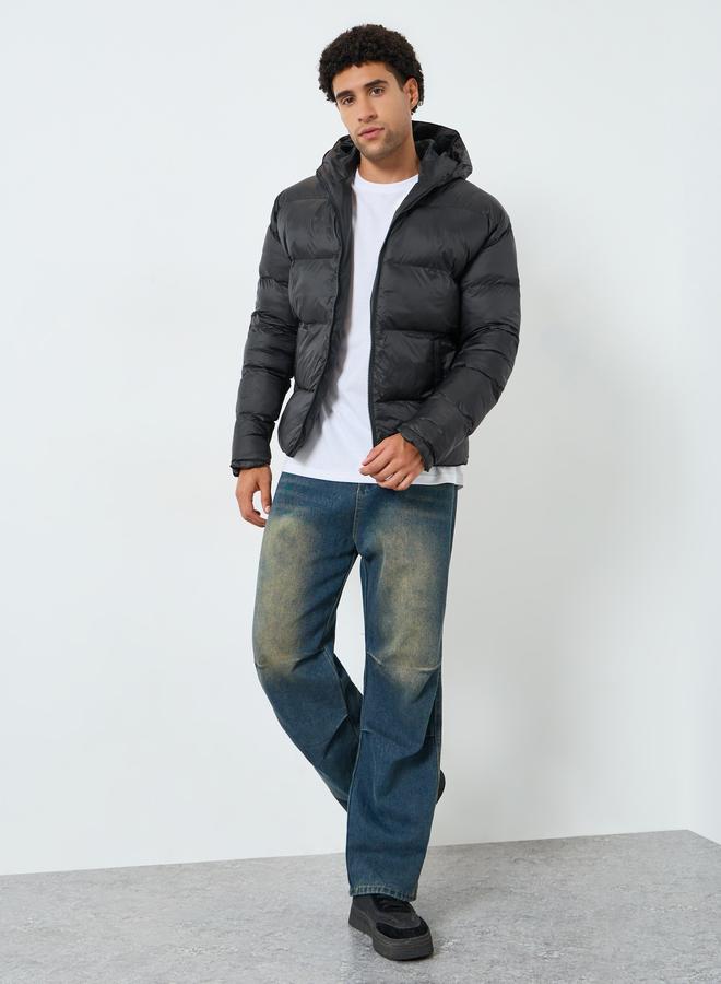 Styli Men Relaxed Fit Solid Puffer Jacket - Image 2